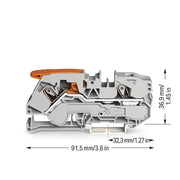 WAGO GmbH & Co. KG - Durchgangs-Reihenklemme 2-Leiter-Durchgangsklemme 2116-1201 16qmm, grau − 20 Stück