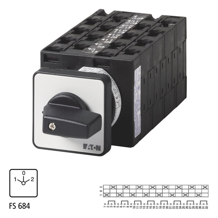 Eaton - Lastschalter Umschalter T3 32A Einbau T3-8-8364/E rastend 0-Stellung  − 1 Stück
