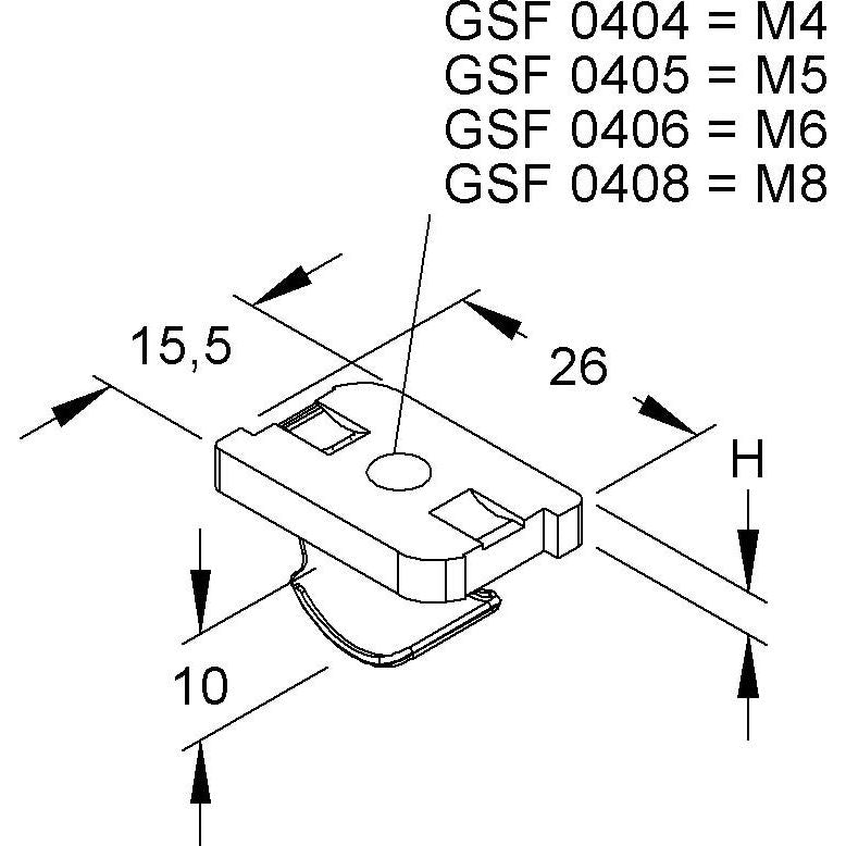 Niedax - Gleitmutter GSF 0404 − 25 Stück