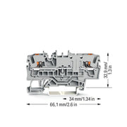 WAGO GmbH & Co. KG - Durchgangs-Reihenklemme 2-Leiter-Basisklemme 2202-1661 grau − 50 Stück