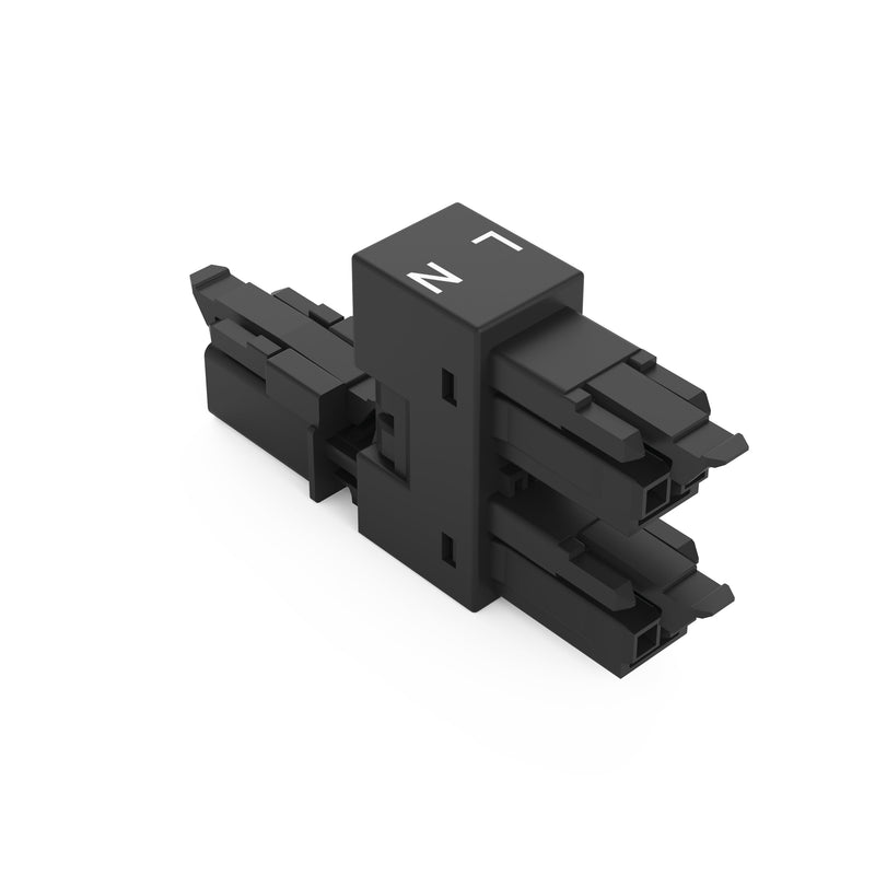 WAGO - Kompaktverteiler für steckbare Gebäudeinstallation h-Verteiler 2-polig 890-1636 Kod. A,schwarz − 50 Stück