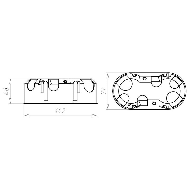 Kaiser - Dose, Gehäuse für Montage in der Wand/Decke Hohlwand Verbindungsdose 9252-78 O-range ECON 2 − 10 Stück