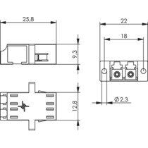 Telegärtner - LWL-Kupplung LC-Duplex Kupplung Flansch 100007147 blau Keramikhülse − 1 Stück