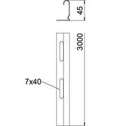 OBO Bettermann - Trennwand für Kabeltragsystem Trennsteg für Kabeltragsys TSG 45 FSK SW teme 45x2995 Stahl − 3 Meter
