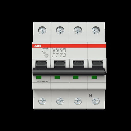 ABB Stotz S&J - Leitungsschutzschalter Sicherungsautomat S203M-C1NA 10kA 1A C 3p+N (4p)
