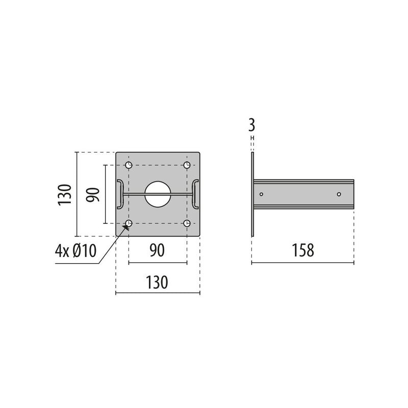 Performance in Light - Zubehör/Ersatzteile für Lichtmast Bodenplatte 3112992