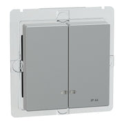 Merten - Abdeckung/Bedienelement für Installationsschalterprogramme Doppelwippe alu MEG3424-0460 Kontrollfenster IP44