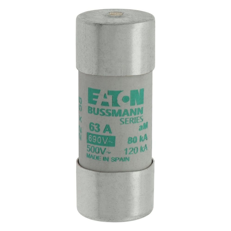 Eaton - Zylindrische Sicherung Sicherungseinsatz Nieders. CYL AM 22,#C22M63S 63A AC 690V 80kA − 10 Stück