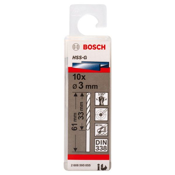 Bosch - Bohrer PRO Metal HSS-G 2608595055 Spiralbohrer 3 x 33