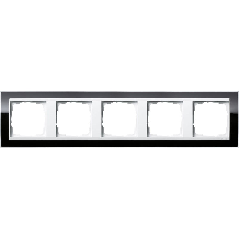 Gira - Abdeckrahmen 5fach 0215733 klar schwarz