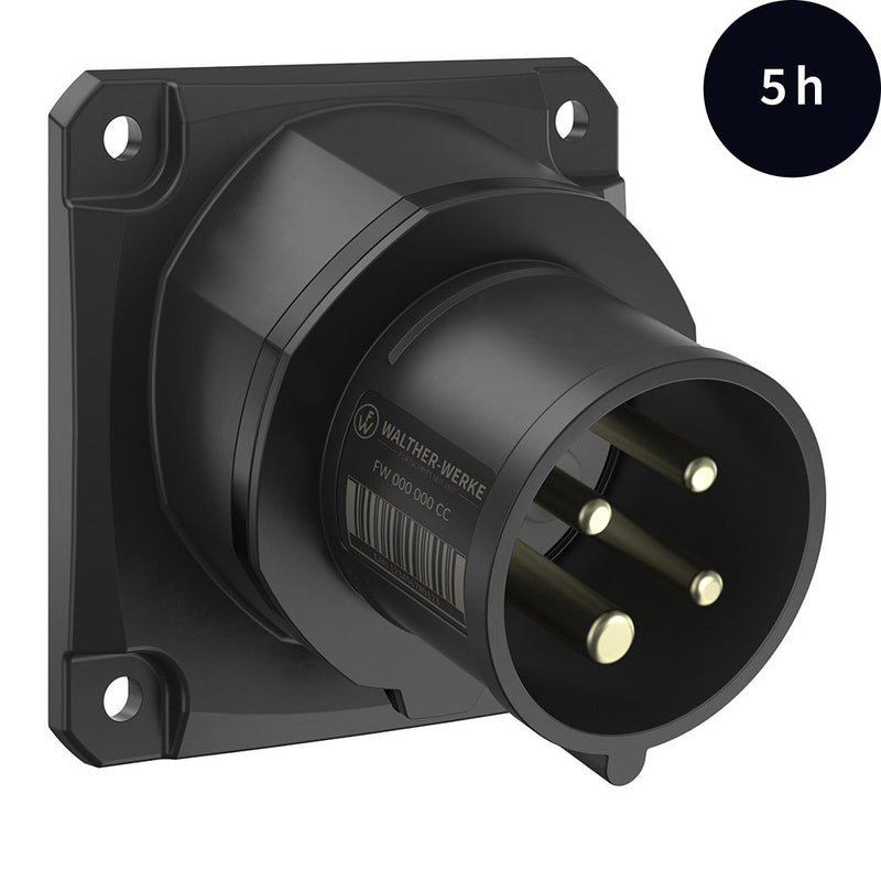 Walther Werke - CEE-Gerätestecker (IEC 60309) CEE NEO Anbaugerätestecker FW713405CC schräg 16A 4P 5h − 5 Stück