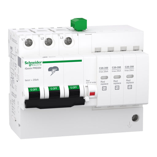 Schneider Electric - Überspannungsableiter für Energietechnik/Stromversorgung Überspannungsableiter Typ2 A9L16296 20R 3P IQUICK IPRD