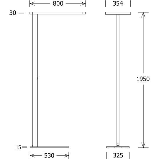 LTS Licht&Leuchten - Stehleuchte LED-Stehleuchte PIANO-S 0800540SENWS 4000K weiß