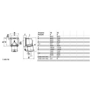 Bals Elektrotech - CEE-Gerätestecker (IEC 60309) Wand-Gerätestecker 32A 5p 24415 400V 6h IP44