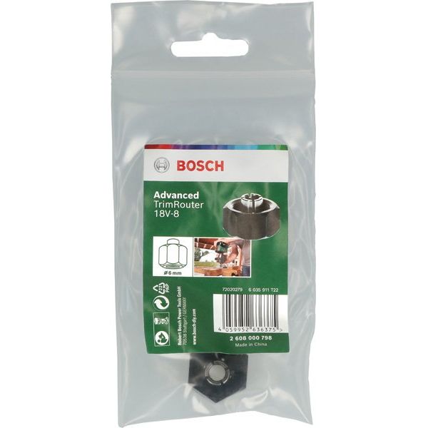 Bosch - Systemzubehör für Fräsen (Akku/elektrisch) Spannhülse 6 mm für 2608000798 Advanced TrimRouter