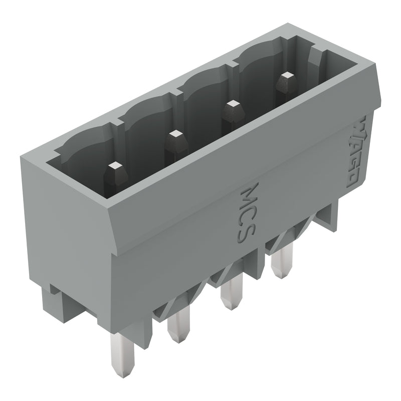 WAGO - Leiterplattensteckverbinder THT-Stiftleiste Lötstift 231-164/001-000 1,2x1,2,gerade,grau − 200 Stück
