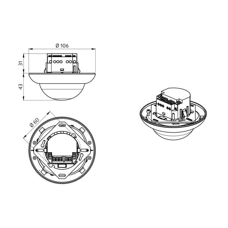 BEG Brück Electronic - Bewegungsmelder/Präsenzmelder komplett Präsenzmelder PD4-M-2C-UP
