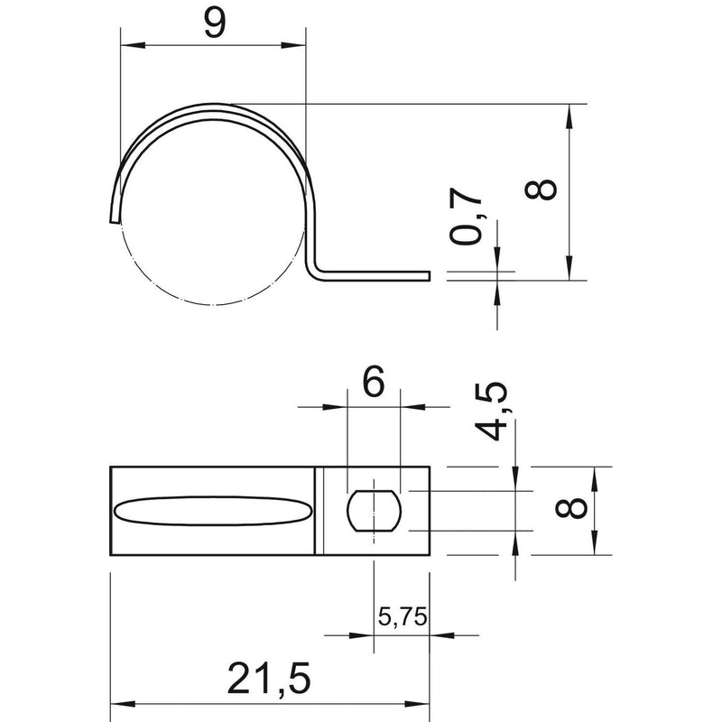 OBO Bettermann - Befestigungsschelle für Kabel/Rohre Befestigungsschelle 604 9 G galv.vz