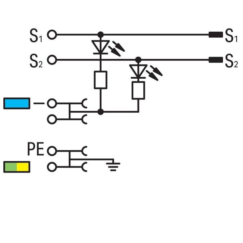 WAGO - Initiator/Aktor-Reihenklemme 3-Leiter-Aktorenklemme 2020-5317/1102-950 LED gelb − 50 Stück