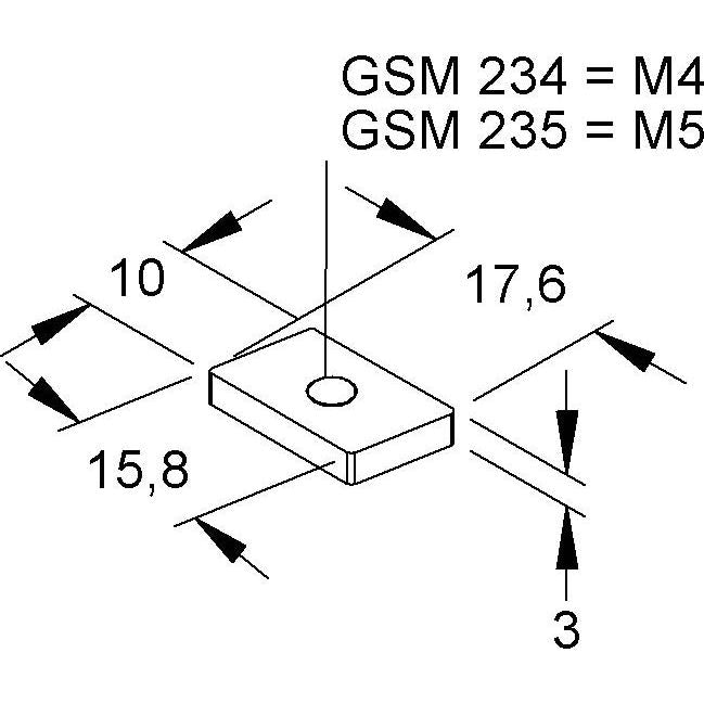 Niedax - Gleitmutter Gleitmuttern GSM 234 − 100 Stück