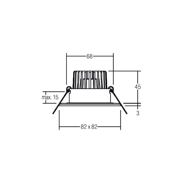 Brumberg Leuchten - Downlight/Strahler/Flutlicht LED-Einbaudownlight 230V 38476083 3000K, sw