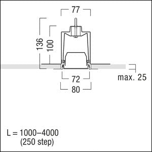 Zumtobel - Mechanisches Zubehör/Ersatzteile für Leuchten Kanal für LED-Lichtlinie SLN2-C MRC L2000 WH weiß
