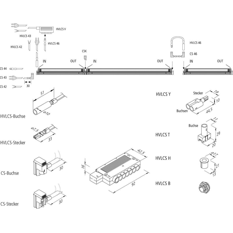 Hera - Netzanschlussleitung 3m CS 43/3000 Schutzk..waag.Mon