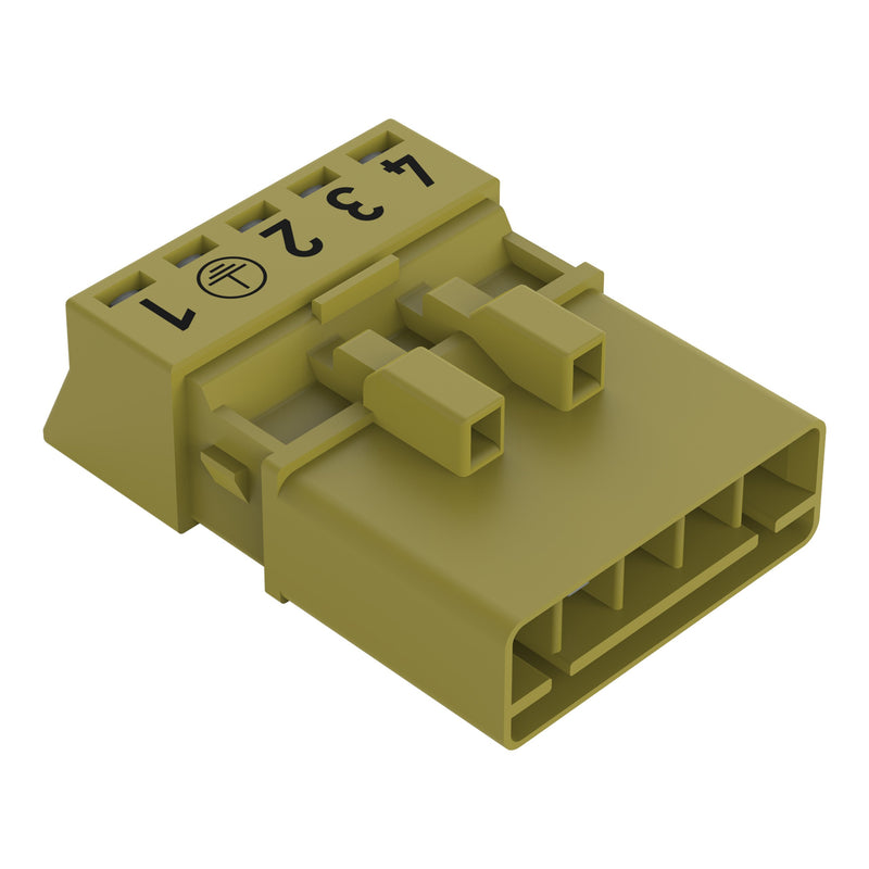 WAGO - Steckverbinder für steckbare Gebäudeinstallation Stecker 5-polig 890-275/073-000 hellgrün − 50 Stück