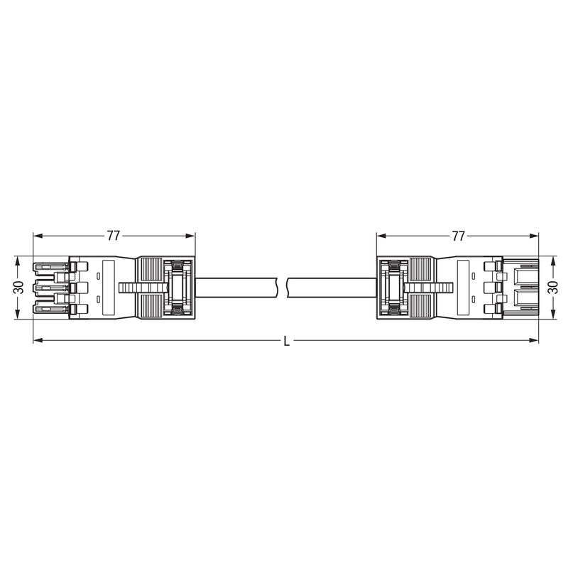 WAGO - Konfektionierte Leitung für steckbare Gebäudeinstallation konfekt.Verbindungsleitung 771-6993/016-101 Eca,Buchse Stecker