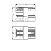 WAGO - Kompaktverteiler für steckbare Gebäudeinstallation 3-fach-Verteiler 3-polig 770-907 Kod. P,rot − 50 Stück