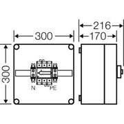 Hensel - Lasttrennschalter Mi-Lastschaltergehäuse Mi 7215 125A, 3polig+PE+N