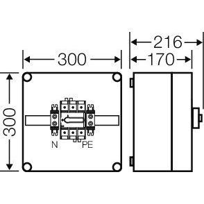 Hensel - Lasttrennschalter Mi-Lastschaltergehäuse Mi 7215 125A, 3polig+PE+N