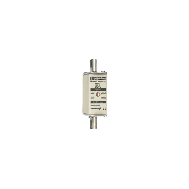 Mersen - Messersicherung NH-Sicherungseinsatz SF NH000GG69V50 Gr.000 gG 50A/690VKM − 3 Stück