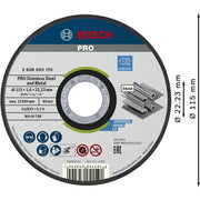 Bosch - Trenn-/Schleifscheibe PRO Stainless Steel and 2608603170 Metal Trennscheibe