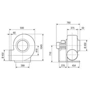 Maico - Ventilator für Rohreinbau Radialgebläse 4 Polig GRK R 56/4 D Baugröße 560