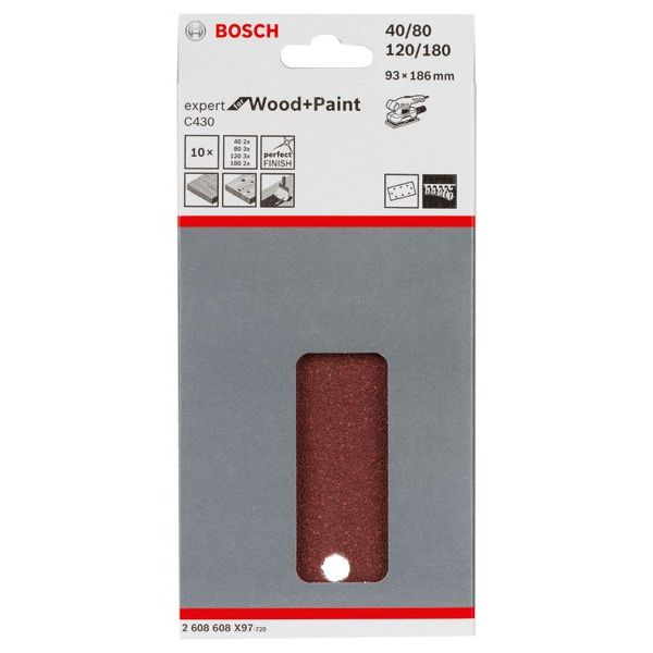 Bosch - Schleifpapierset Schleifblatt C430, 93 x 2608608X97 186 mm 2x40 3x80