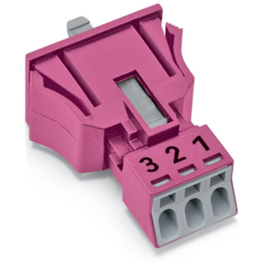 WAGO - Geräteanschluss für steckbare Gebäudeinstallation Snap-In-Stecker 890-793 3-polig,Kod. B,pink − 50 Stück