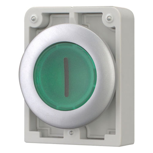 Eaton - Frontelement für Drucktaster Leuchtdrucktaste RMQ-Titan M30C-FDRL-G-X1 flach rastend bes