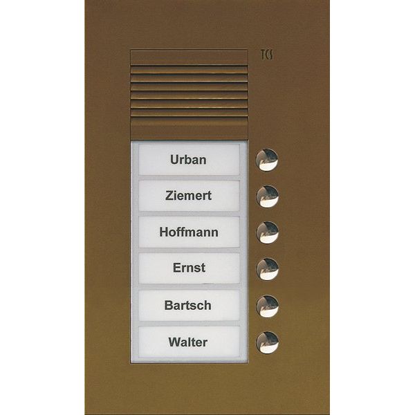 TCS Tür Control - Türstation für Türkommunikation Audio Außenstation PUK 6 PUK06/1-EB Tasten 1spaltig UP b