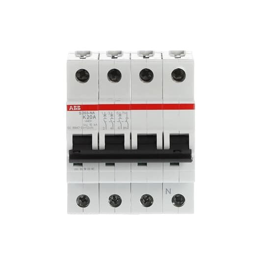 ABB Stotz S&J - Leitungsschutzschalter Sicherungsautomat S203-K20NA K,6kA,20A,3P+NA