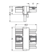 WAGO - Kompaktverteiler für steckbare Gebäudeinstallation T-Verteiler 5-polig 770-1643/080-000 Kod. B − 50 Stück