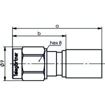 Telegärtner - Koax-Steckverbinder SMA-Kabelstecker cr/cr 100024637 G30 (1.5/3.8) − 5 Stück