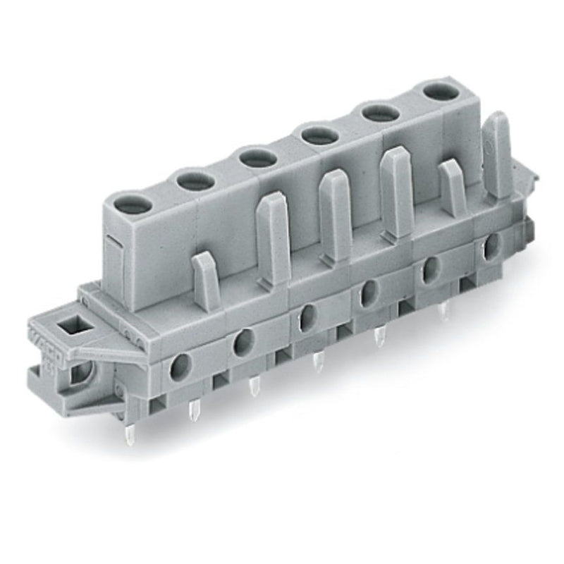 WAGO - Leiterplattensteckverbinder THT-Federleiste gerade 232-736/031-000 Maß 7,5mm,grau − 25 Stück