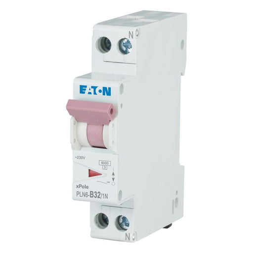 Eaton - Leitungsschutzschalter PLN6-B32/1N-DE 32A, 1p+N,Steckkl. B