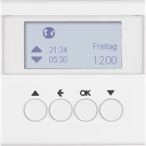 Berker - Jalousiesteuerung Jalousie-Schaltuhr 85741189 polarweiß glänzend