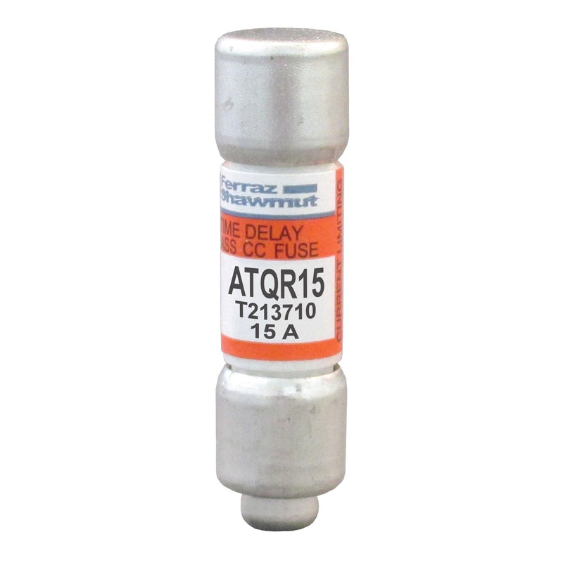 Mersen - Zylindrische Sicherung Sicherungseinsatz Class CC ATQR15 15A/600V 10x38 − 10 Stück