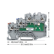 WAGO - Initiator/Aktor-Reihenklemme 3-Leiter-Initiatorenklemme 2000-5311/1101-951 LED gelb für NPN − 50 Stück