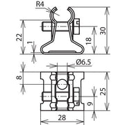 DEHN - Leitungshalter für Blitzschutz Leitungshalter LHKR6.10H22B6.5V2A f. Rd 6-10mm NIRO