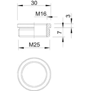OBO Bettermann - Erweiterungs-/Reduzierring Ms-Reduktion 167 R MS M25-16 M25-M16 vernickelt