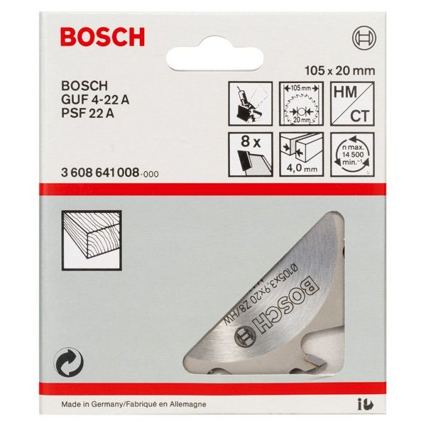 Bosch - Fräser PRO Scheibenfräser, 105 x 3608641008 20 x 4 mm, 8 Zähne